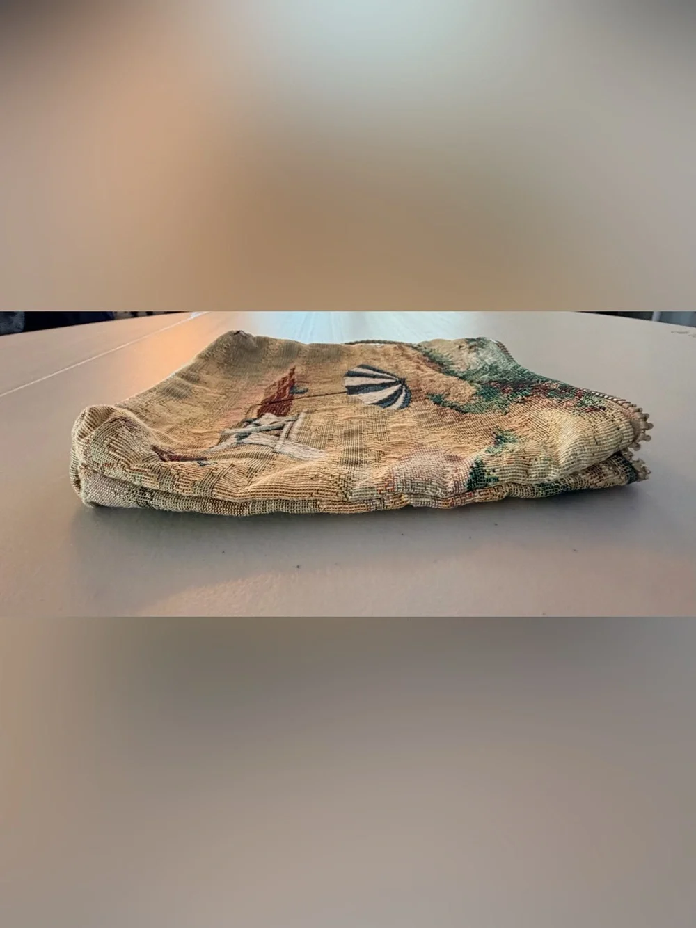 VINTAGE | ladies tapestry beach scene shoulder bag - Picture 9 of 12